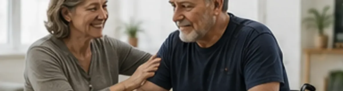 Caregiver helping create a safe adaptive practice environment