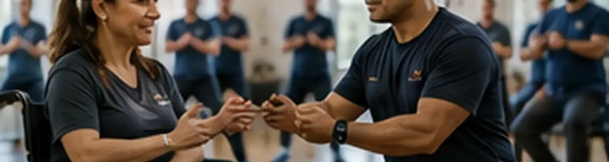 Adaptive martial arts practice at multiple ability levels including seated and supported options